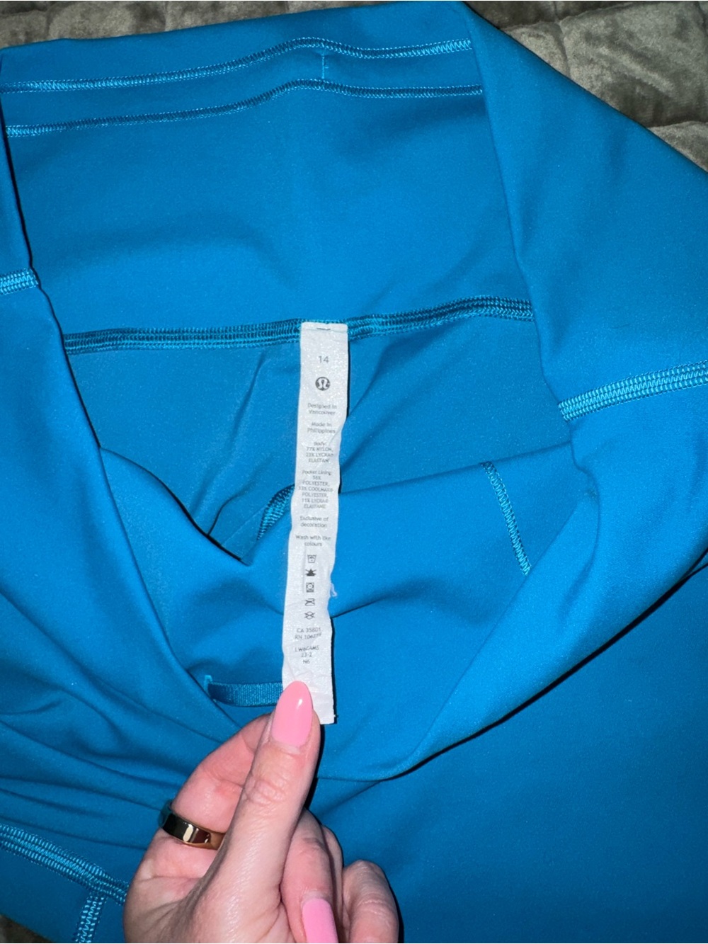 Lululemon Wundertrain High-Rise 23” Hawaiian Blue Leggings Size 14 LIKE NEW - Picture 7 of 8